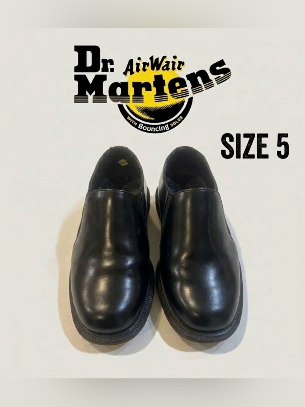 Dr. Martens Rosyna Black Leather Slip On Loafers Shoes Womens Size 5 US